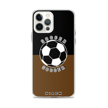 Load image into Gallery viewer, Soccer iPhone Case (Black &amp; Brown)