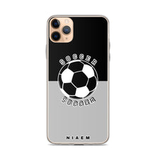 Load image into Gallery viewer, Soccer iPhone Case (Black &amp; Grey 2)