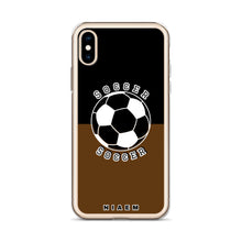 Load image into Gallery viewer, Soccer iPhone Case (Black &amp; Brown)