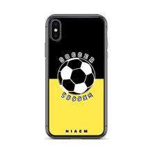 Load image into Gallery viewer, Soccer iPhone Case (Black &amp; Yellow 1)