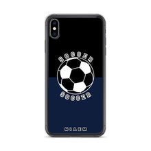 Load image into Gallery viewer, Soccer iPhone Case (Black &amp; Navy)