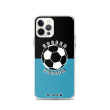Load image into Gallery viewer, Soccer iPhone Case (Black &amp; Blue)