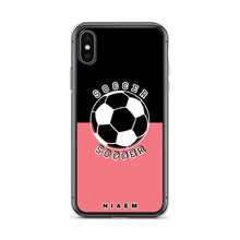 Load image into Gallery viewer, Soccer iPhone Case (Black &amp; Pink 2)