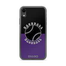 Load image into Gallery viewer, Baseball iPhone Case (Black &amp; Purple)