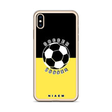 Load image into Gallery viewer, Soccer iPhone Case (Black &amp; Yellow 1)