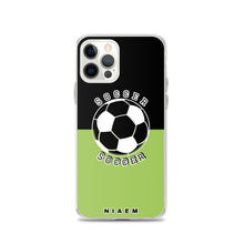 Load image into Gallery viewer, Soccer iPhone Case (Black &amp; Green 3)