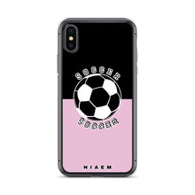 Load image into Gallery viewer, Soccer iPhone Case (Black &amp; Pink 4)