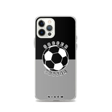 Load image into Gallery viewer, Soccer iPhone Case (Black &amp; Grey 1)