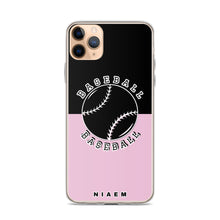 Load image into Gallery viewer, Baseball iPhone Case (Black &amp; Pink 4)