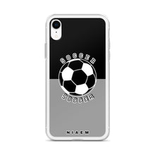 Load image into Gallery viewer, Soccer iPhone Case (Black &amp; Grey 1)