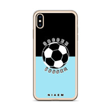 Load image into Gallery viewer, Soccer iPhone Case (Black &amp; Blue 6)