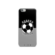 Load image into Gallery viewer, Soccer iPhone Case (Black &amp; Grey 1)