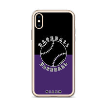Load image into Gallery viewer, Baseball iPhone Case (Black &amp; Purple)