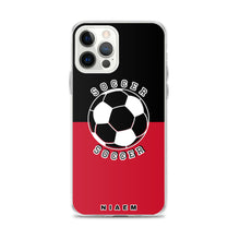 Load image into Gallery viewer, Soccer iPhone Case (Black &amp; Red)