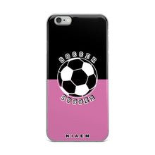 Load image into Gallery viewer, Soccer iPhone Case (Black &amp; Pink 1)