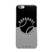 Load image into Gallery viewer, Baseball iPhone Case (Black &amp; Grey 1)