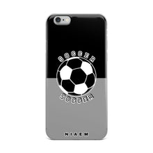 Load image into Gallery viewer, Soccer iPhone Case (Black &amp; Grey 1)