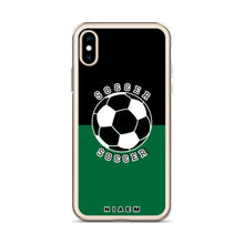 Load image into Gallery viewer, Soccer iPhone Case (Black &amp; Green 1)