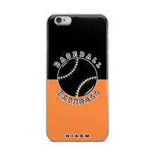 Load image into Gallery viewer, Baseball iPhone Case (Black &amp; Orange 1)