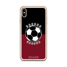 Load image into Gallery viewer, Soccer iPhone Case (Black &amp; Red 2)