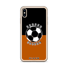 Load image into Gallery viewer, Soccer iPhone Case (Black &amp; Brown 1)