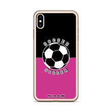 Load image into Gallery viewer, Soccer iPhone Case (Black &amp; Pink 5)