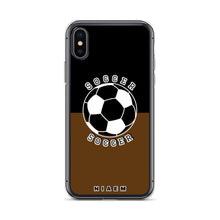 Load image into Gallery viewer, Soccer iPhone Case (Black &amp; Brown)