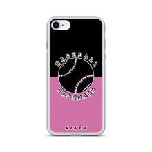 Load image into Gallery viewer, Baseball iPhone Case (Black &amp; Pink 1)