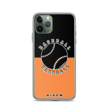 Load image into Gallery viewer, Baseball iPhone Case (Black &amp; Orange 1)