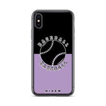 Load image into Gallery viewer, Baseball iPhone Case (Black &amp; Purple 2)