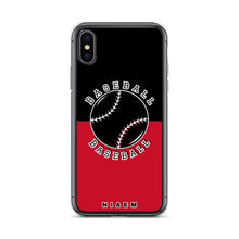 Load image into Gallery viewer, Baseball iPhone Case (Black &amp; Red)