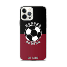 Load image into Gallery viewer, Soccer iPhone Case (Black &amp; Red 2)