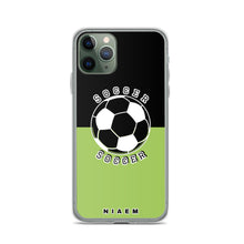 Load image into Gallery viewer, Soccer iPhone Case (Black &amp; Green 3)