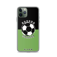 Load image into Gallery viewer, Soccer iPhone Case (Black &amp; Green)