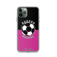 Load image into Gallery viewer, Soccer iPhone Case (Black &amp; Pink)