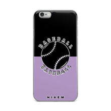 Load image into Gallery viewer, Baseball iPhone Case (Black &amp; Purple 2)