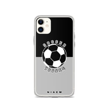 Load image into Gallery viewer, Soccer iPhone Case (Black &amp; Grey 2)