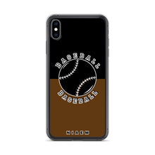 Load image into Gallery viewer, Baseball iPhone Case (Black &amp; Brown)