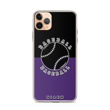 Load image into Gallery viewer, Baseball iPhone Case (Black &amp; Purple)
