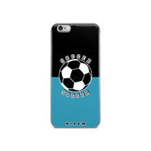 Load image into Gallery viewer, Soccer iPhone Case (Black &amp; Blue)