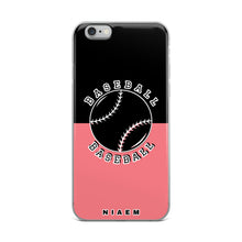 Load image into Gallery viewer, Baseball iPhone Case (Black &amp; Pink 2)