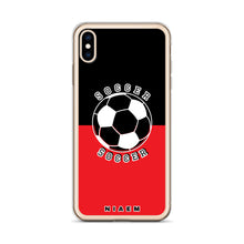 Load image into Gallery viewer, Soccer iPhone Case (Black &amp; Red 1)