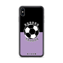 Load image into Gallery viewer, Soccer iPhone Case (Black &amp; Purple 2)