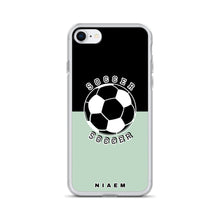 Load image into Gallery viewer, Soccer iPhone Case (Black &amp; Green 5)