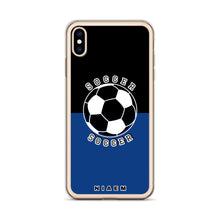 Load image into Gallery viewer, Soccer iPhone Case (Black &amp; Blue 2)