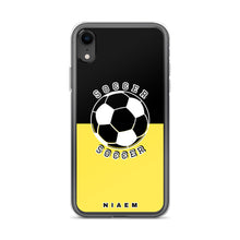 Load image into Gallery viewer, Soccer iPhone Case (Black &amp; Yellow 1)