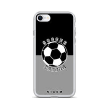 Load image into Gallery viewer, Soccer iPhone Case (Black &amp; Grey 1)