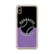 Load image into Gallery viewer, Baseball iPhone Case (Black &amp; Purple 1)