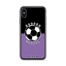 Load image into Gallery viewer, Soccer iPhone Case (Black &amp; Purple 1)