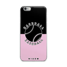 Load image into Gallery viewer, Baseball iPhone Case (Black &amp; Pink 4)
